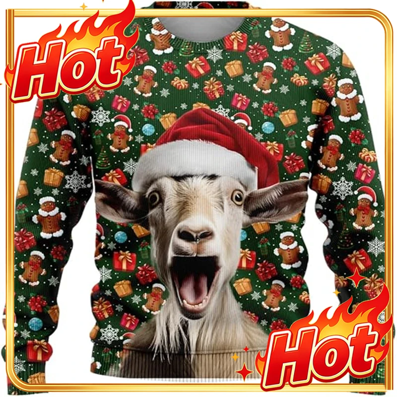 Mens Fashion Clothes - Sweater Natal Lucu dengan Motif Hewan