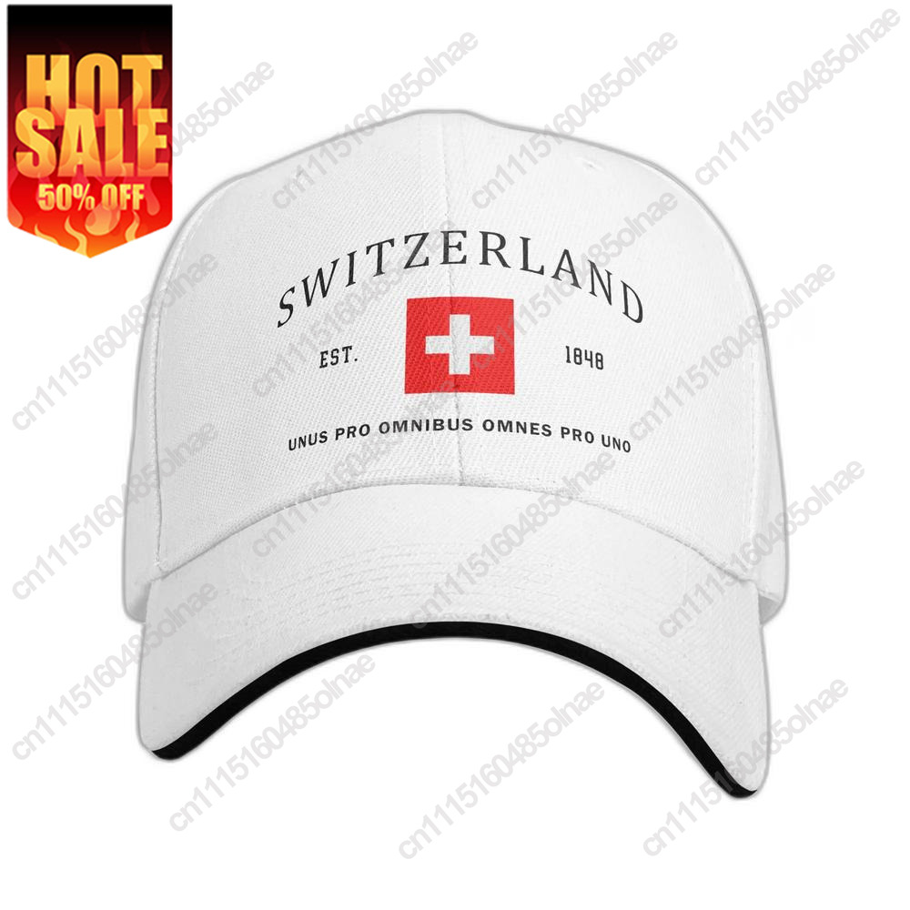 Men'S Fashion With Hat - Topi Baseball dengan Bendera Swiss yang