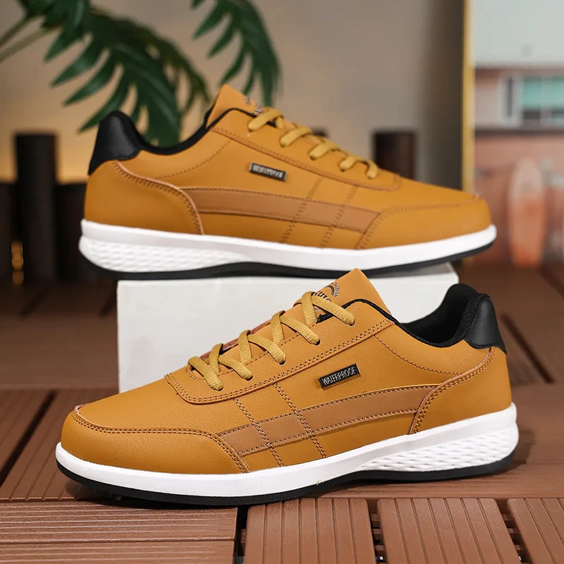 Sepatu Pria Kulit PU Sneakers  - Mens Fashion Trainers ulasan dan harga