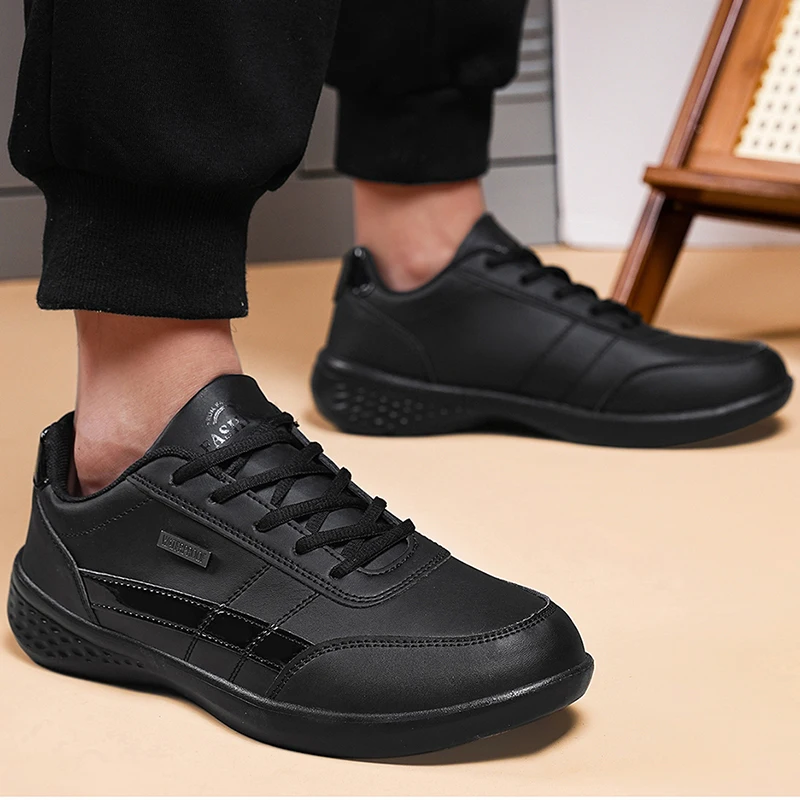 Sepatu Pria Kulit PU Sneakers  - Mens Fashion Trainers ulasan dan harga