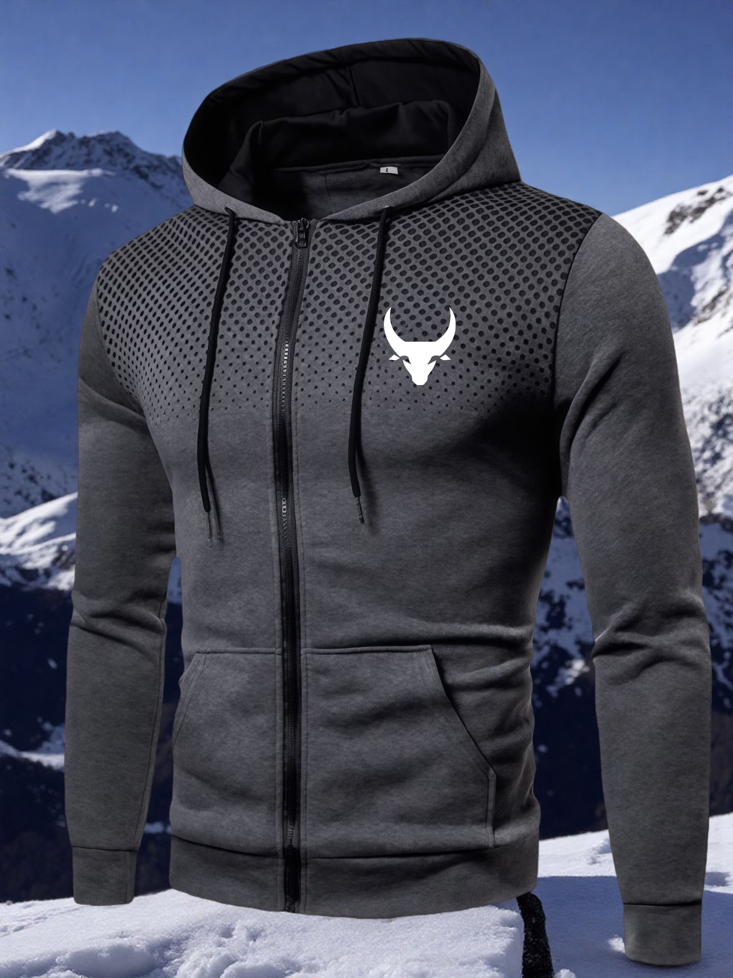 Jaket Hoodie Pria Warna Polos, - Mens Fashion Zip Up Hoodies ulasan dan harga