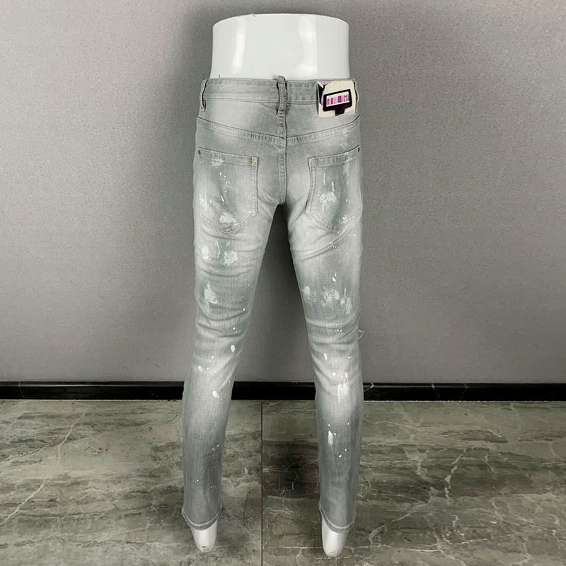 Celana jeans pria model terbar - Men'S Fashion Grey Jeans ulasan dan harga