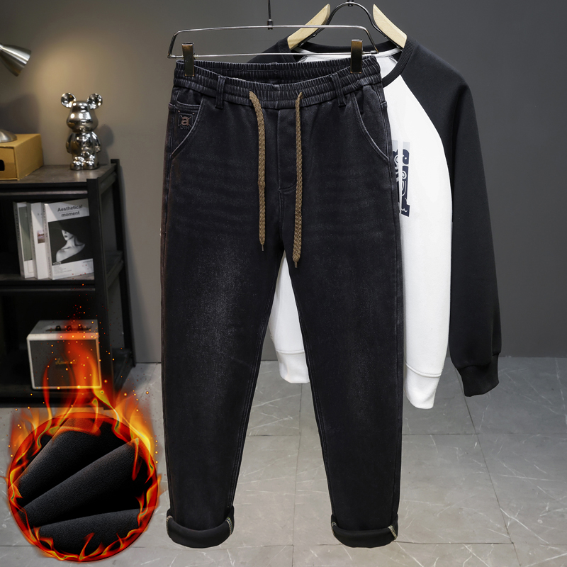 Celana Jeans Fleece Baru Musim - Men'S Fashion Grey Jeans ulasan dan harga