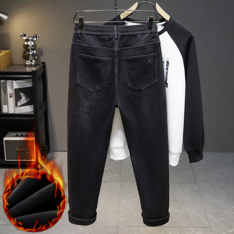 Celana Jeans Fleece Baru Musim - Men'S Fashion Grey Jeans ulasan dan harga